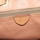 CELINE Macadam Canvas Rugzak PVC Leer Bruin Goud Auth 182528A-12