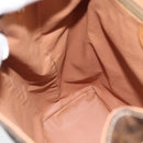 CELINE Macadam Canvas Rugzak PVC Leer Bruin Goud Auth 182528A-20