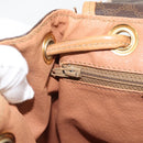 CELINE Macadam Canvas Rugzak PVC Leer Bruin Goud Auth 182528A-21