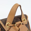 CELINE Macadam Canvas Rugzak PVC Leer Bruin Goud Auth 182528A-7