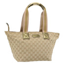 GUCCI GG Canvas Sherry Line Tote Bag Beige Gold 131230 Auth 182529-1