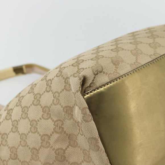 GUCCI GG Canvas Sherry Line Tote Bag Beige Gold 131230 Auth 182529
