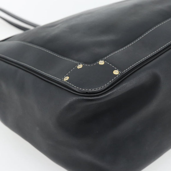 Chloe Eden Tote Bag Leather Black Gold Auth 182531A