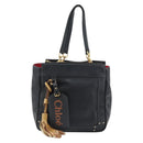 Chloe Eden Tote Bag Leather Black Gold Auth 182531A-2