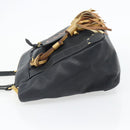 Chloe Eden Tote Bag Leather Black Gold Auth 182531A-4