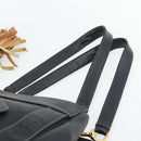 Chloe Eden Tote Bag Leather Black Gold Auth 182531A-8