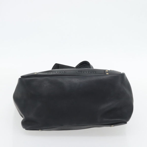 Chloe Eden Tote Bag Leather Black Gold Auth 182531A