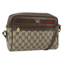 GUCCI GG Supreme Web Sherry Line Bag PVC Beige Gold 001 113 6472 Auth 182533-1