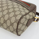 GUCCI GG Supreme Web Sherry Line Bag PVC Beige Gold 001 113 6472 Auth 182533-15
