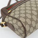 GUCCI GG Supreme Web Sherry Line Bag PVC Beige Gold 001 113 6472 Auth 182533-16
