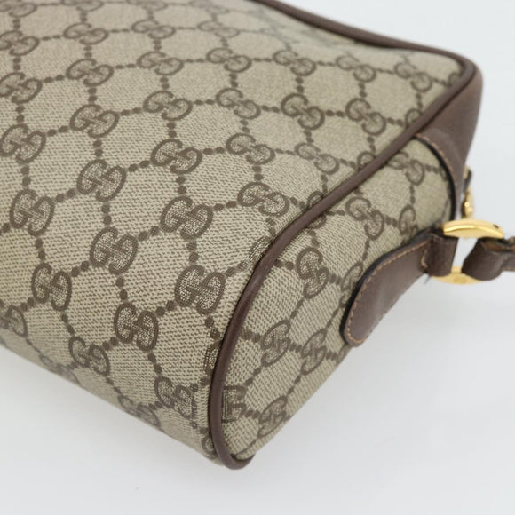 GUCCI GG Supreme Web Sherry Line Bag PVC Beige Gold 001 113 6472 Auth 182533