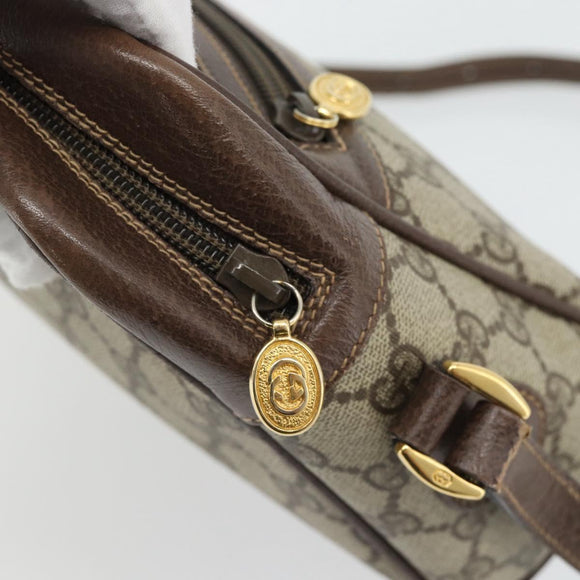 GUCCI GG Supreme Web Sherry Line Bag PVC Beige Gold 001 113 6472 Auth 182533