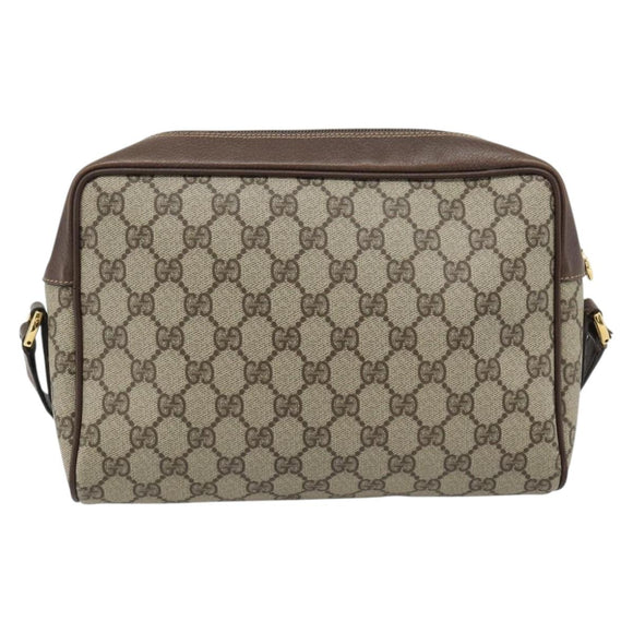 GUCCI GG Supreme Web Sherry Line Bag PVC Beige Gold 001 113 6472 Auth 182533