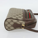 GUCCI GG Supreme Web Sherry Line Bag PVC Beige Gold 001 113 6472 Auth 182533-4