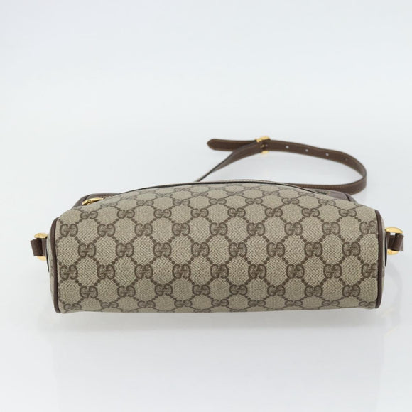 GUCCI GG Supreme Web Sherry Line Bag PVC Beige Gold 001 113 6472 Auth 182533