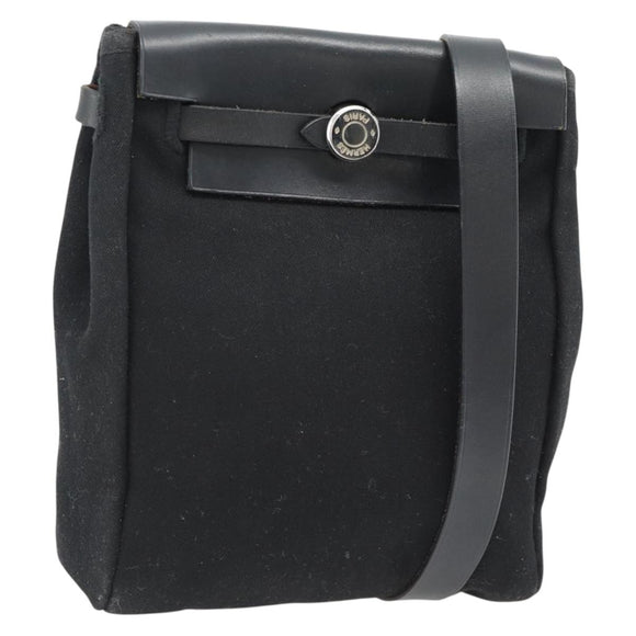 HERMES Herbag TPM Umhängetasche Canvas Schwarz Auth 182534