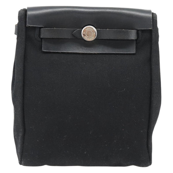 HERMES Herbag TPM Umhängetasche Canvas Schwarz Auth 182534
