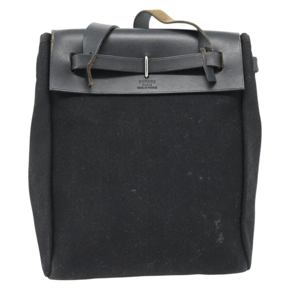 HERMES Herbag TPM Umhängetasche Canvas Schwarz Auth 182534