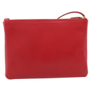 CELINE Trio Shoulder Bag Leather Red Gold Auth 182535A-2