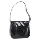 GUCCI Shoulder Bag Enamel Black 001 1364 1703 Auth 182536-1