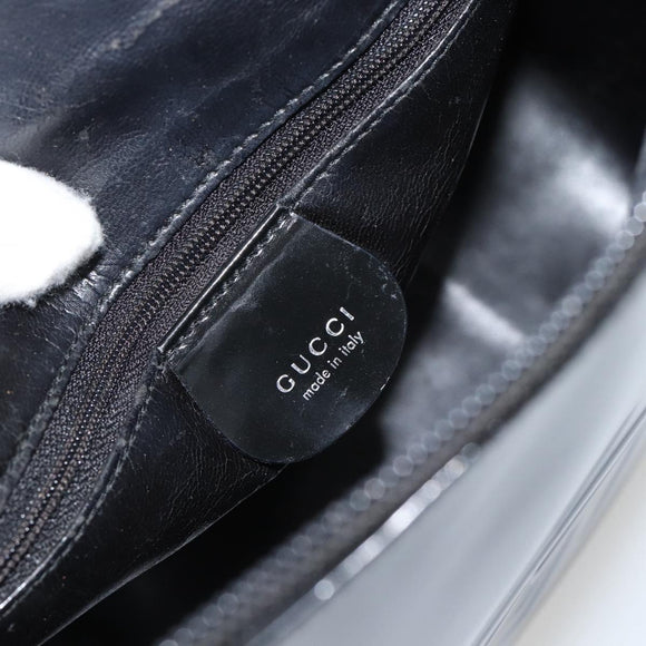 GUCCI Shoulder Bag Enamel Black 001 1364 1703 Auth 182536