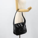 GUCCI Shoulder Bag Enamel Black 001 1364 1703 Auth 182536-22