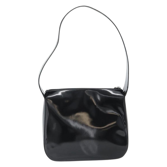 GUCCI Shoulder Bag Enamel Black 001 1364 1703 Auth 182536