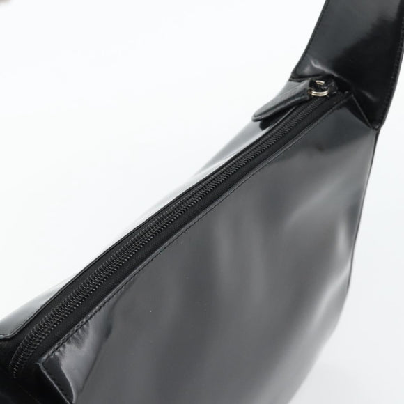 GUCCI Shoulder Bag Enamel Black 001 1364 1703 Auth 182536