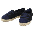 CHANEL Espadrilles Sandals Tweed Black CC Auth 182538M-1