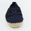 CHANEL Espadrilles Sandals Tweed Black CC Auth 182538M-13