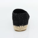 CHANEL Espadrilles Sandals Tweed Black CC Auth 182538M-14