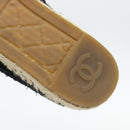 CHANEL Espadrilles Sandals Tweed Black CC Auth 182538M-17