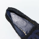 CHANEL Espadrilles Sandals Tweed Black CC Auth 182538M-18