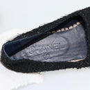 CHANEL Espadrilles Sandals Tweed Black CC Auth 182538M-20