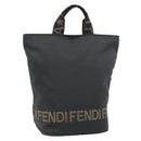 FENDI Handtas Canvas Zwart Zilver Authentiek 182539-1