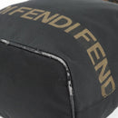 FENDI Handtas Canvas Zwart Zilver Authentiek 182539-10