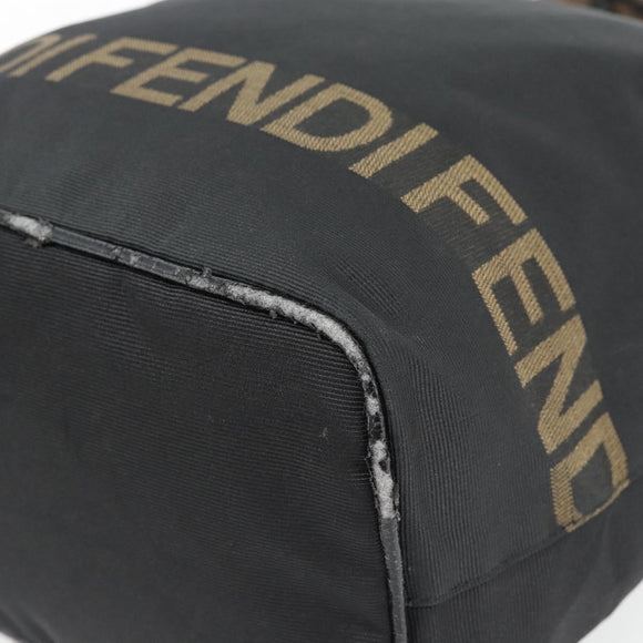 FENDI Handtas Canvas Zwart Zilver Authentiek 182539