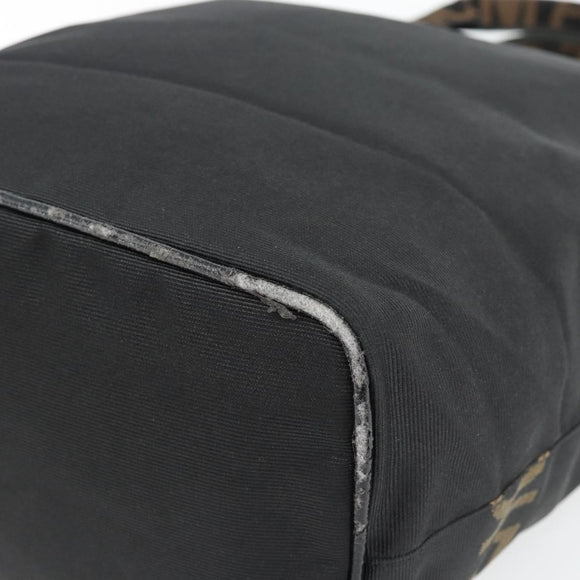 FENDI Handtas Canvas Zwart Zilver Authentiek 182539
