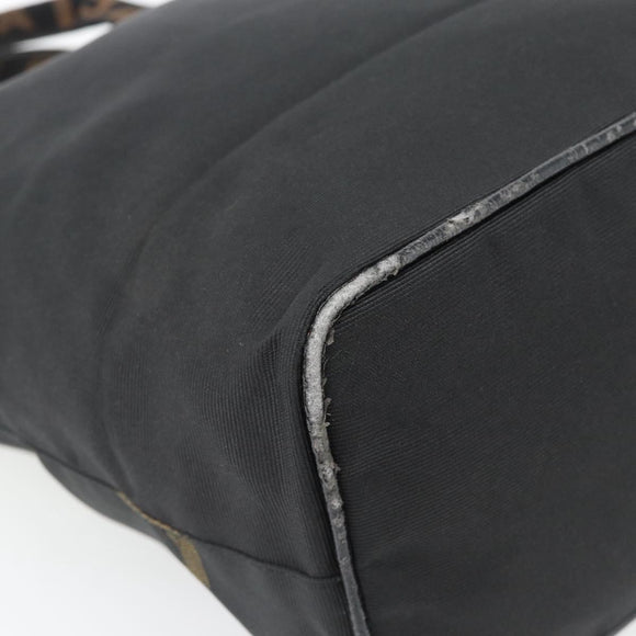 FENDI Handtas Canvas Zwart Zilver Authentiek 182539