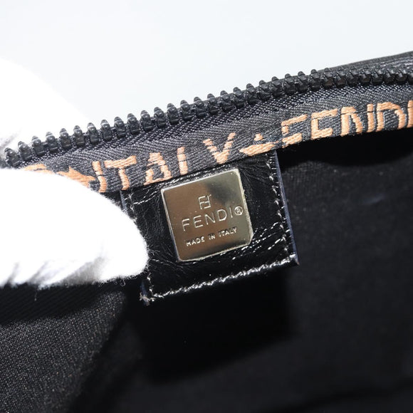 FENDI Handtas Canvas Zwart Zilver Authentiek 182539