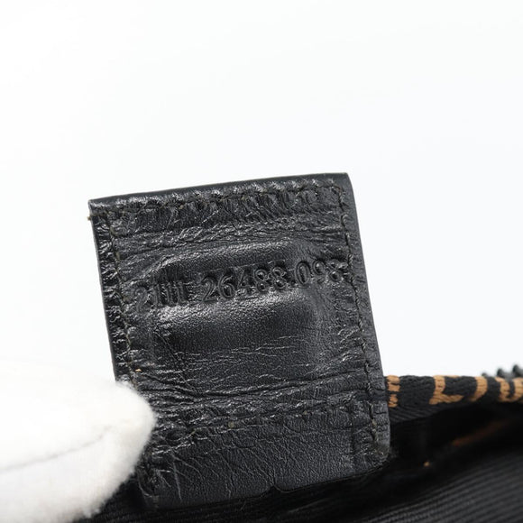 FENDI Handtas Canvas Zwart Zilver Authentiek 182539