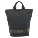 FENDI Handtas Canvas Zwart Zilver Authentiek 182539-2
