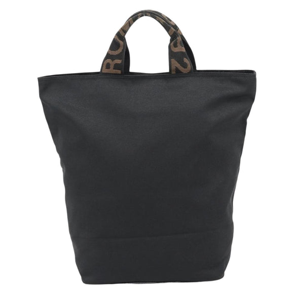 FENDI Handtas Canvas Zwart Zilver Authentiek 182539