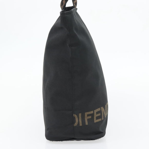 FENDI Handtas Canvas Zwart Zilver Authentiek 182539