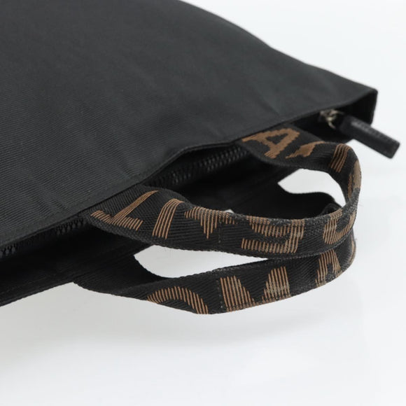 FENDI Handtas Canvas Zwart Zilver Authentiek 182539