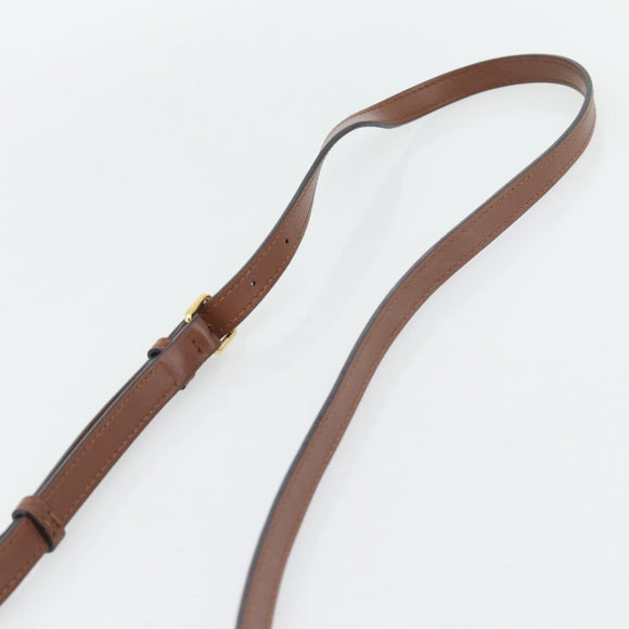 BURBERRY Hand Bag PVC Canvas 2way Brown Gold Auth 182540A