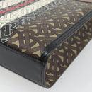 BURBERRY Hand Bag PVC Canvas 2way Brown Gold Auth 182540A-14
