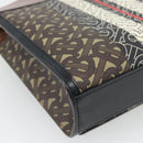BURBERRY Hand Bag PVC Canvas 2way Brown Gold Auth 182540A-15