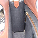 BURBERRY Hand Bag PVC Canvas 2way Brown Gold Auth 182540A-19