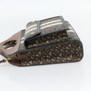 BURBERRY Hand Bag PVC Canvas 2way Brown Gold Auth 182540A-4